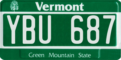 VT license plate YBU687