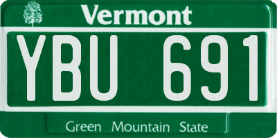 VT license plate YBU691