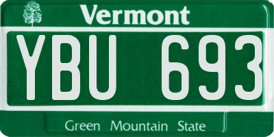 VT license plate YBU693