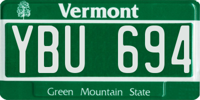 VT license plate YBU694