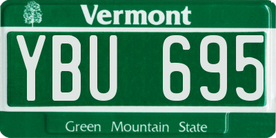 VT license plate YBU695