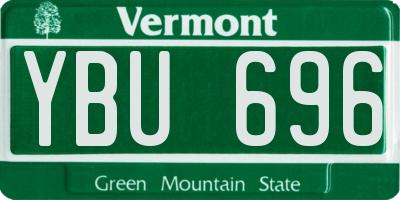 VT license plate YBU696