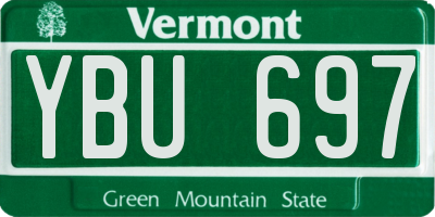 VT license plate YBU697