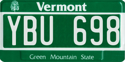 VT license plate YBU698