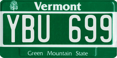 VT license plate YBU699