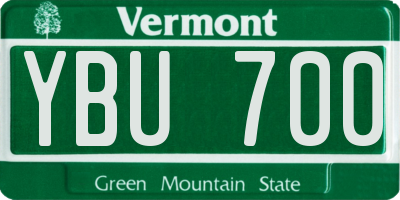 VT license plate YBU700