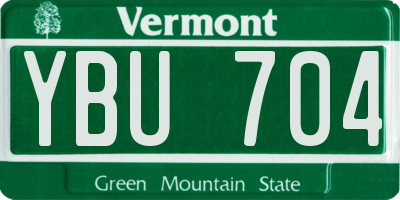 VT license plate YBU704