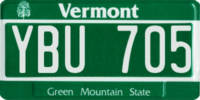 VT license plate YBU705