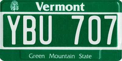 VT license plate YBU707