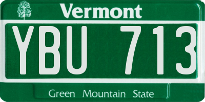 VT license plate YBU713