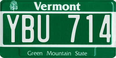 VT license plate YBU714