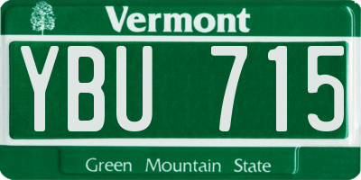 VT license plate YBU715