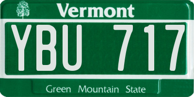 VT license plate YBU717