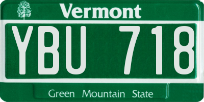VT license plate YBU718