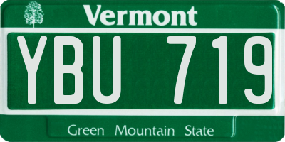 VT license plate YBU719