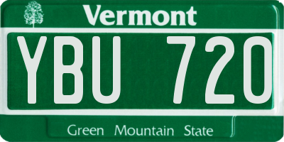 VT license plate YBU720