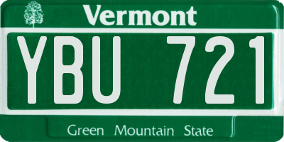 VT license plate YBU721