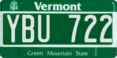 VT license plate YBU722
