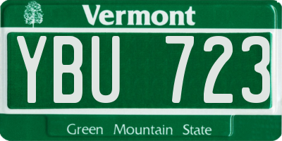 VT license plate YBU723