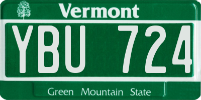 VT license plate YBU724