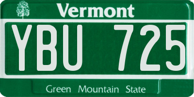 VT license plate YBU725