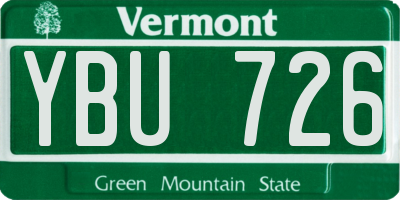 VT license plate YBU726