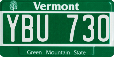 VT license plate YBU730