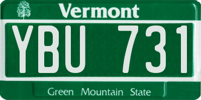 VT license plate YBU731