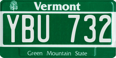 VT license plate YBU732