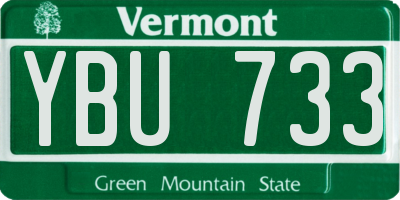 VT license plate YBU733