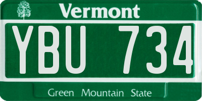 VT license plate YBU734