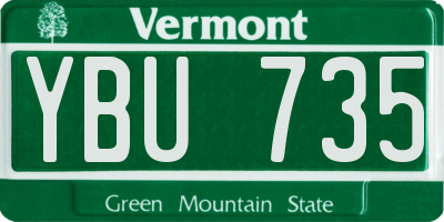 VT license plate YBU735