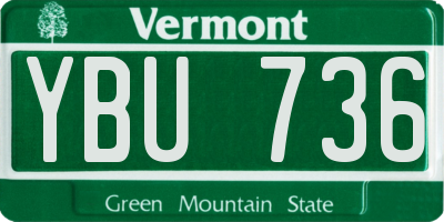 VT license plate YBU736