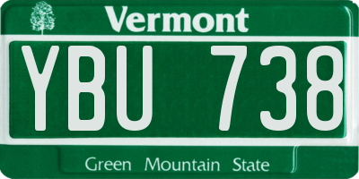 VT license plate YBU738