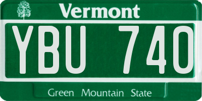 VT license plate YBU740
