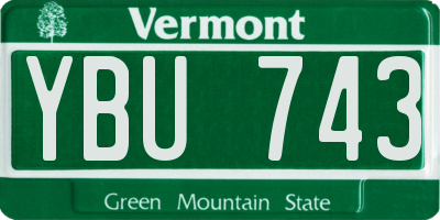 VT license plate YBU743