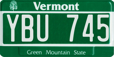 VT license plate YBU745