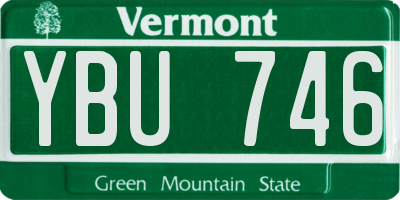 VT license plate YBU746