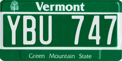 VT license plate YBU747