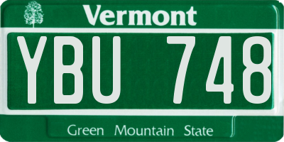 VT license plate YBU748