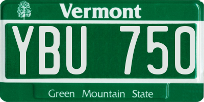 VT license plate YBU750