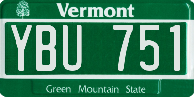 VT license plate YBU751