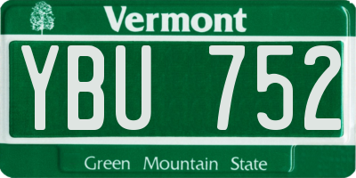 VT license plate YBU752