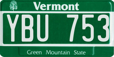 VT license plate YBU753