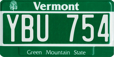 VT license plate YBU754