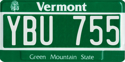 VT license plate YBU755