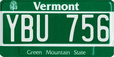 VT license plate YBU756