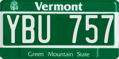 VT license plate YBU757