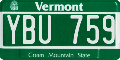 VT license plate YBU759