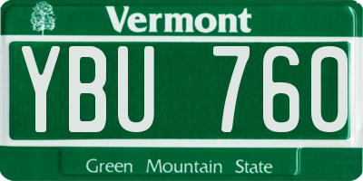 VT license plate YBU760